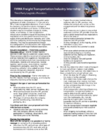 FHWA Freight Transportation Industry Internship Third Party Logistics Provider