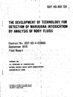 The Development of Technology for Detection of Marijuana Intoxication by Analysis of Body Fluids