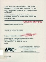 Analysis of Remaining Life for Runway 17R35L and Taxiway L at DallasFort Worth International Airport Volume 3 Data Appendices