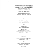 Microsilica modified concrete for bridge deck overlays  secondyear interim report