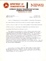 Department of Transportation News Urban Mass Transportation Administration UMTA 7370