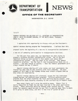 Remarks Prepared for Delivery by US Secretary of Transportation John A Volpe on Revenue Sharing