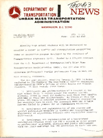 Department of Transportation News Urban Mass Transportation Administration UMTA 75118