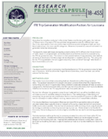 ITE Trip Generation Modification Factors for Louisiana  Research Project Capsule