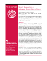 Safety evaluation of advance street name signs