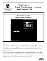 Technology in rural transportation Simple solution 1 traveler warnings for spot hazardous conditions