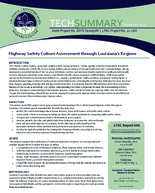 Highway Safety Culture Assessment through Louisianas Regions Summary