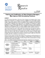 Training and Certification of Work Schedule Managers May Improve Shift Scheduling Practices