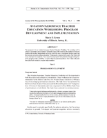 AviationAerospace Teacher Education Workshops Program Development and Implementation