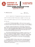 Department of Transportation News Urban Mass Transportation Administration UTMA 7278