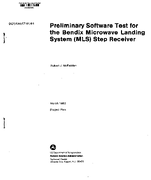 Preliminary Software Test for the Bendix Microwave Landing System MLS Step Receiver