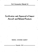CAM 10 Certification And Approval Of Import Aircraft And Related Products 1959