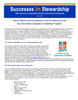 Successes in Stewardship  New Professional Development Tool Introduced by the Environmental Competency Building Program