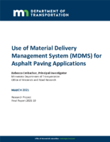 Use of Material Delivery Management System MDMS for Asphalt Paving Applications