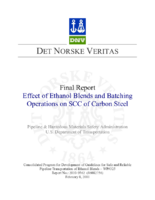 Effect of Ethanol Blends and Batching Operations on SCC of Carbon Steel