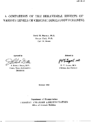 A comparison of the behavioral effects of various levels of chronic disulfoton poisoning