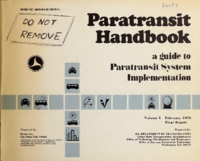 Paratransit Handbook A Guide to Paratransit Implementation Volume I  Parts 13