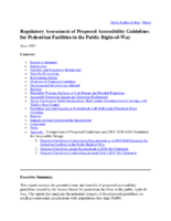 Regulatory assessment of proposed accessibility guidelines for pedestrians in the public rightofway
