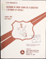 Evaluation of wood lignin as a substitute or extender of asphalt