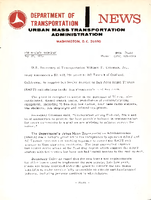 Department of Transportation News Urban Mass Transportation Administration UMTA 7544