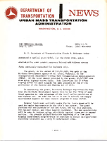 Department of Transportation News Urban Mass Transportation Administration UMTA 11174
