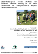 Draft Report for Geoarchaeological Survey Methods for Enhanced Decision Making in the Ohio Department of Transportations Project Development Process