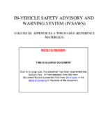 Invehicle Safety Advisory and Warning System IVSAWS Volume III Appendixes A Through H Reference Materials