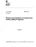 Review and Analysis of Community Traffic Safety Programs Volume 1