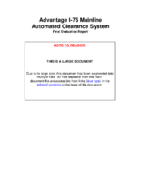 Advantage I75 mainline automated clearance system  final evaluation report