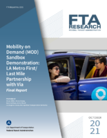 Mobility on Demand MOD Sandbox Demonstration LA Metro FirstLast Mile Partnership with Via