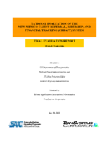 National evaluation of the New Mexico client referral ridership and financial tracking CRRAFT system