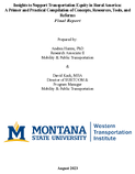 Insights To Support Transportation Equity in Rural America A Primer and Practical Compilation of Concepts Resources Tools and Reforms