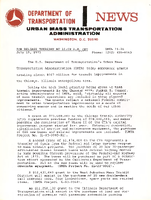 Department of Transportation News Urban Mass Transportation Administration UMTA 7570
