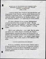 Secretary of Transportation Federico Pena Speeches April 1994