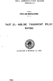 Part 21 Airline Transport Pilot Rating