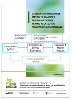 Develop a Performance Metric to Quantify the Inhalation of TrafficRelated Air Pollutants at Mesoscale