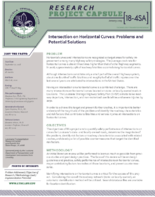 Intersection on Horizontal Curves Problems and Potential Solutions Research Project Capsule 184SA