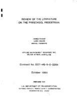Literature Review on the Preschool Pedestrian 1984