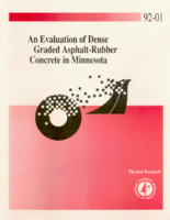 An evaluation of dense graded asphaltrubber concrete in Minnesota Final report