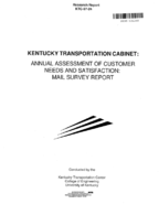 Kentucky Transportation Cabinet  annual assessment of customer needs and satisfaction  mail survey report