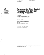 Experimental Field Test of Proposed AntiDartOut Training Programs Volume 1 Conduct and Results