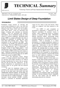 Limit States Design of Deep Foundation Technical Summary