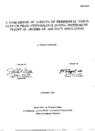 A comparison of effects of peripheral vision cues on pilot performance during instrument flight in dissimilar aircraft simulators