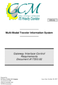 MultiModal Traveler Information System  GCM Corridor Gateway Interface Control Requirements