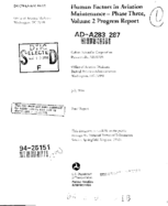 Human Factors in Aviation Maintenance Phase Three Volume 2 Progress Report