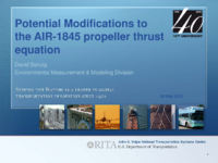 Potential modifications to the AIR1845 propeller thrust equation