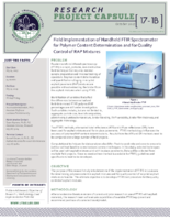 Field Implementation of Handheld FTIR Spectrometer for Polymer Content Determination and for Quality Control of RAP Mixtures  Research Project Capsule