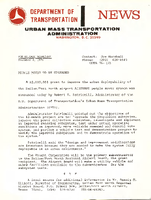 Department of Transportation News Urban Mass Transportation Administration UMTA 76133 People Mover to be Upgraded