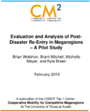 Evaluation and Analysis of Postdisaster Reentry in Megaregions A Pilot Study