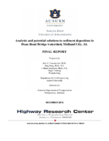 Analysis and Potential Solutions to Sediment Deposition in Dean Road Bridge Watershed Midland City AL